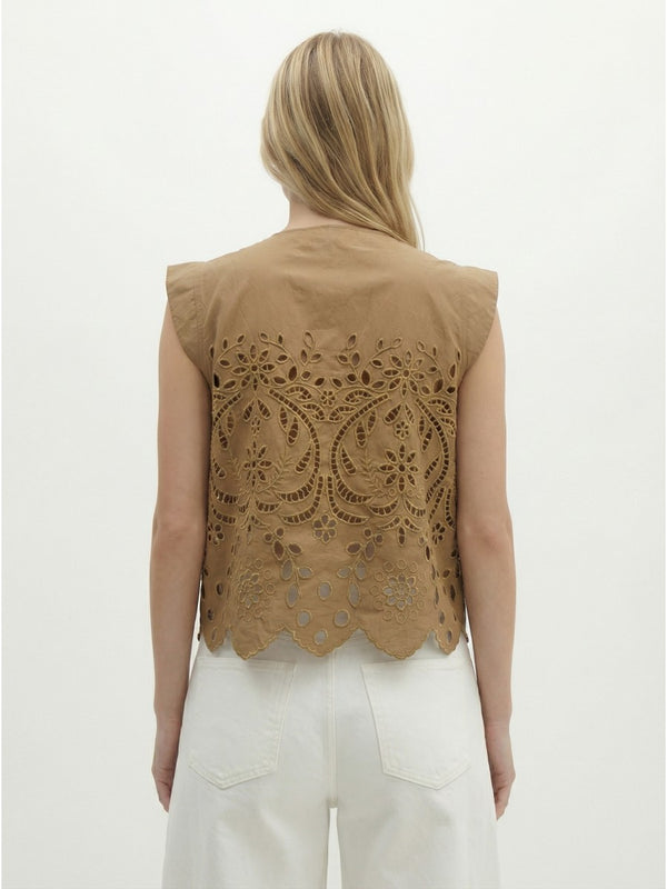 Carel Sleeveless Caramel Top