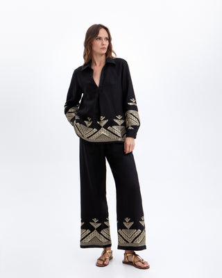 Greek Archaic Kori Pyramids Blouse V-Neck