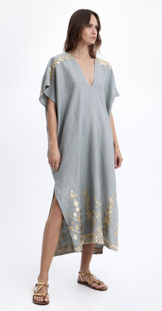 Greek Archaic Kori Los Kaftan Deep V-Neck