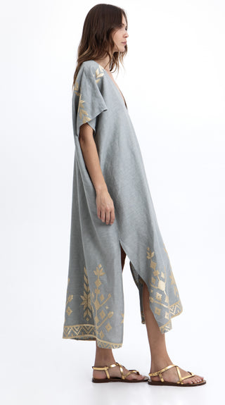 Greek Archaic Kori Los Kaftan Deep V-Neck