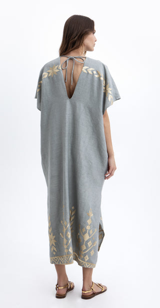 Greek Archaic Kori Los Kaftan Deep V-Neck