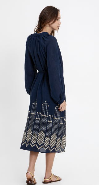 Greek Archaic Kori Grape Bib Collar Dress