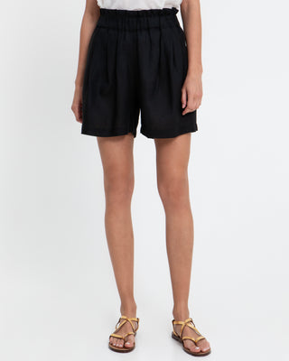 Greek Archaic Kori Shorts Ruffles Elastic Waistband Ties