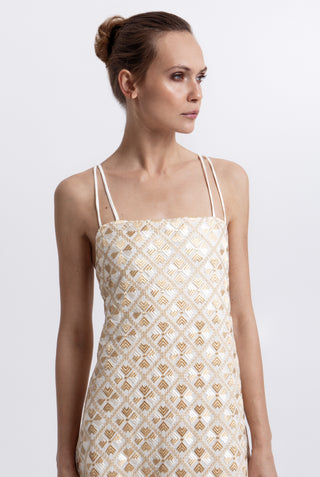 Greek Archaic Kori Flakes Straps Maxi Dress