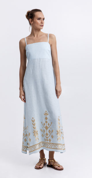 Greek Archaic Kori Los Strap Maxi Dress