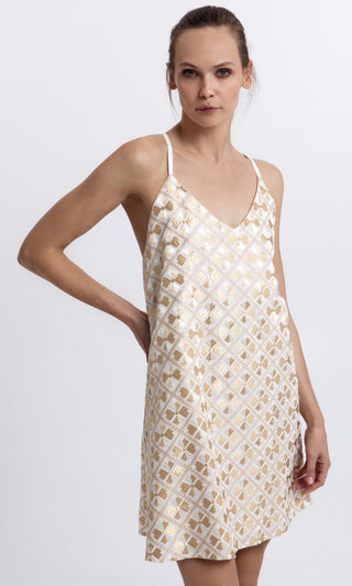 Greek Archaic Kori Flakes Straps Mini Dress
