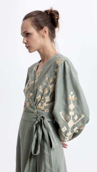 Greek Archaic Kori Los Maxi Wrap Dress