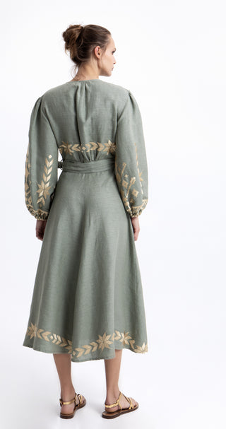 Greek Archaic Kori Los Maxi Wrap Dress