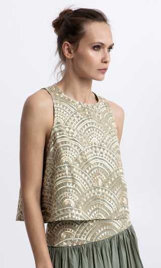 Greek Archaic Kori New Triangle Sleeveless Top