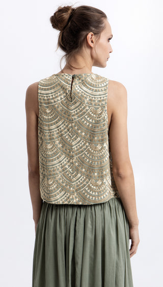 Greek Archaic Kori New Triangle Sleeveless Top