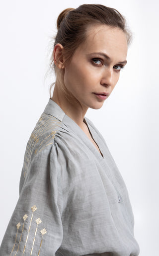 Greek Archaic Kori Grape Cropped Blouse