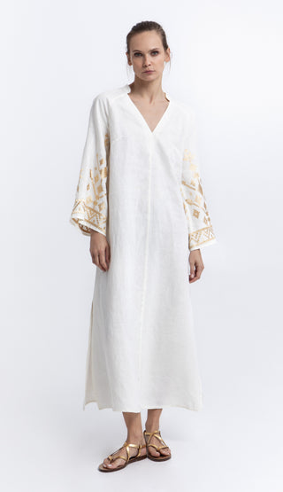 Greek Archaic Kori Los Maxi Dress Bell Sleeve