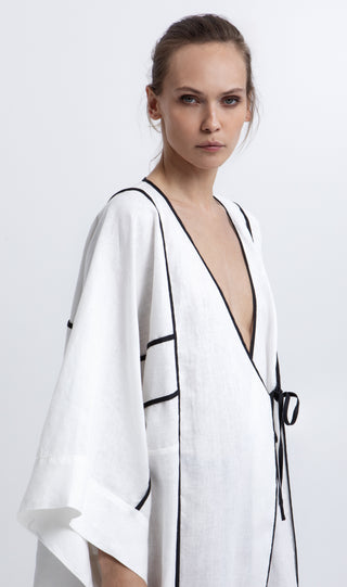 Greek Archaic Kori Suzani Long Kimono Wrap