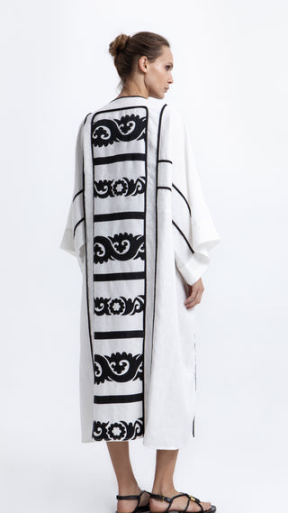 Greek Archaic Kori Suzani Long Kimono Wrap