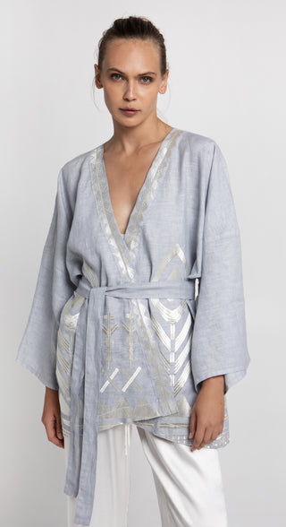 Greek Archaic Kori Feather Short Belt Kimono