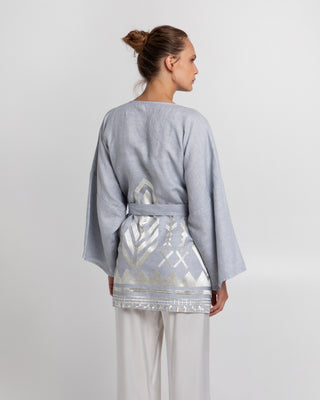 Greek Archaic Kori Feather Short Belt Kimono
