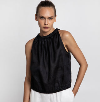 Greek Archaic Kori Top Sleeveless Elastic Gatherings
