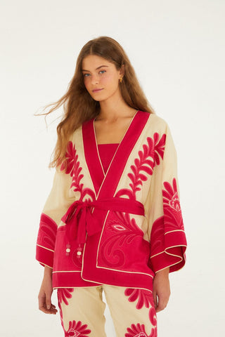 Farm Rio Spring Arabesc Pink Kimono
