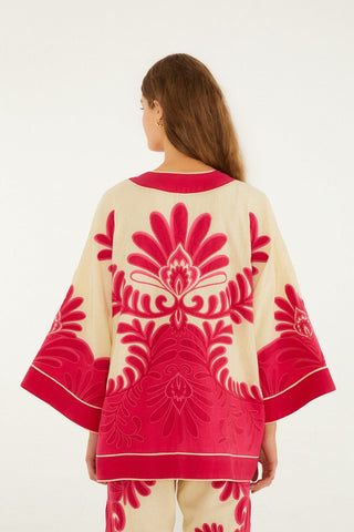 Farm Rio Spring Arabesc Pink Kimono