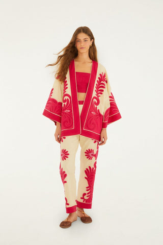 Farm Rio Spring Arabesc Pink Kimono