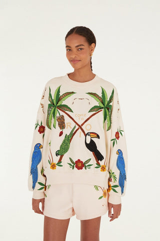 Farm Rio Embroidered Sweatshirt