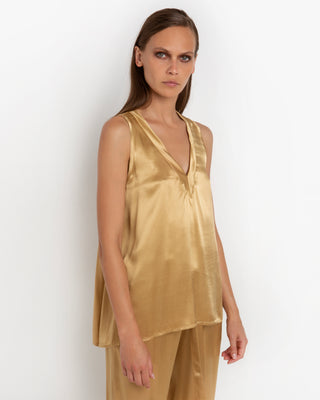 Greek Archaic Kori Satin V-Neck Top