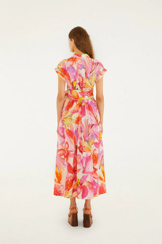 Farm Rio Artsy Flora Off-White Maxi Dress