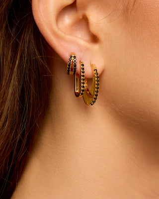 Mya-Bay Black Double Dehli Earrings
