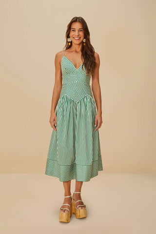 Bicolor Stripes Midi Dress