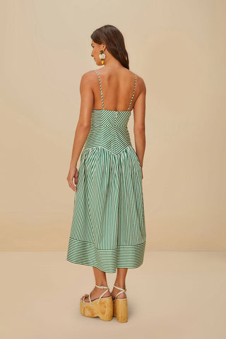 Bicolor Stripes Midi Dress
