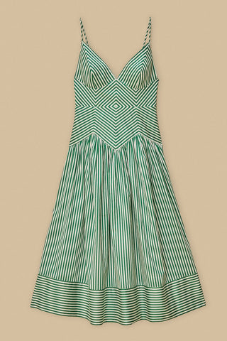 Bicolor Stripes Midi Dress