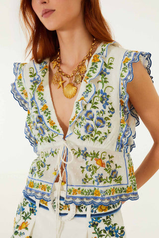 Farm Rio Emily Floral Blouse