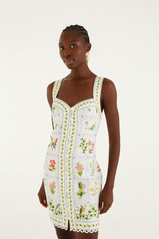 Farm Rio Tropical Porcelain Mini Dress