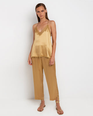Greek Archaic Kori Lace Satin Strap Top