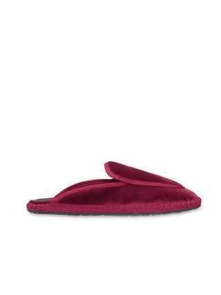 Bruna Garnet Velvet Slippers