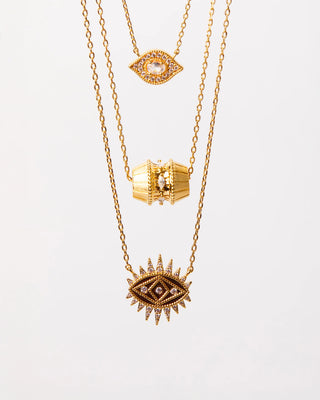 Mya-Bay White Majestic Eye Necklace