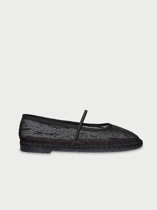 Flabelus Celie Glitter Mesh Black Mary Jane