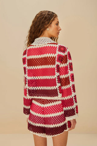 Colorful Crochet Tiles Shorts