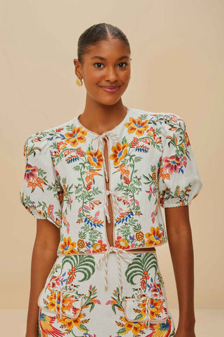 Delicate Forest Scarves Blouse