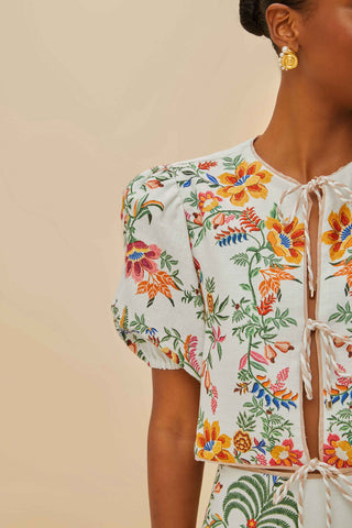 Delicate Forest Scarves Blouse