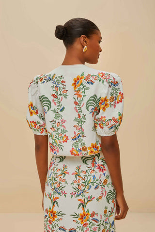 Delicate Forest Scarves Blouse