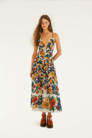 Farm Rio Tropi off white maxi dress
