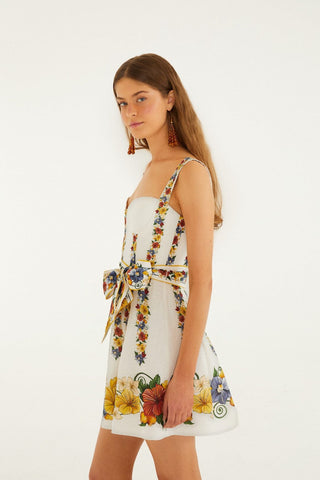 Farm Rio Tropi Off-White Mini Dress