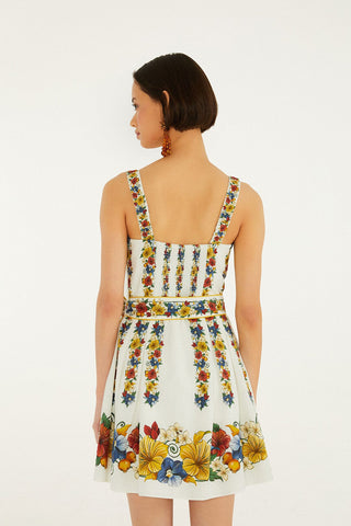 Farm Rio Tropi Off-White Mini Dress