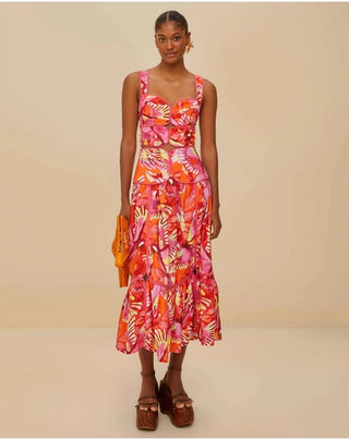 Flying Birds Midi Skirt