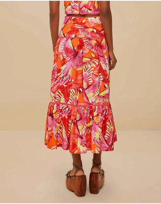 Flying Birds Midi Skirt