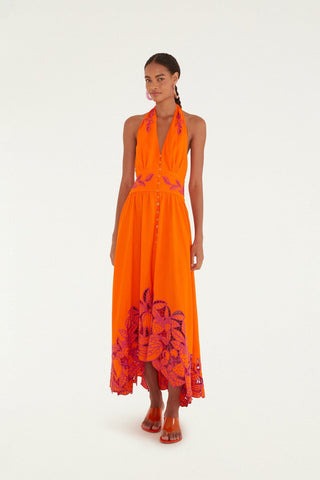 Farm Rio Fruit Richelieu Artisanal Buttoned Maxi Dress