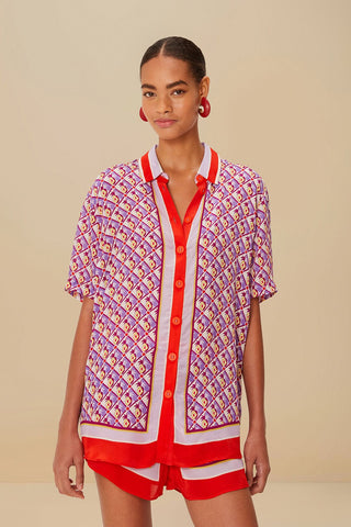 Graphic Pineapple Scarf Shirt
