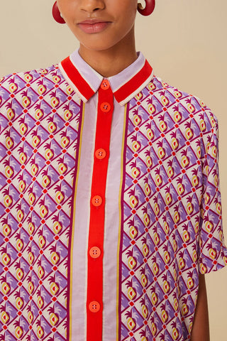 Graphic Pineapple Scarf Shirt