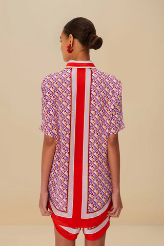 Graphic Pineapple Scarf Shirt